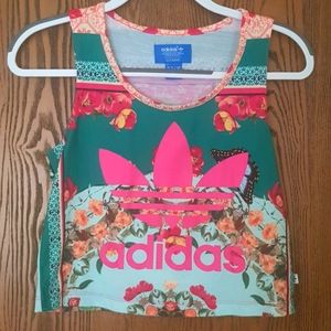 Adidas FARMrio colorful flower crop top authentic